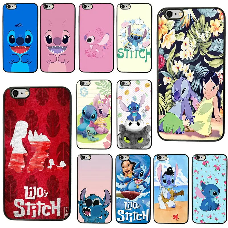 

Cell Phone Case Hard Plastic Cover Protect for iphone 8 7 6 6S Plus X XR XS Max 5S 5 SE 4 4S Cases Cute Lilo Stitch Pink Poster