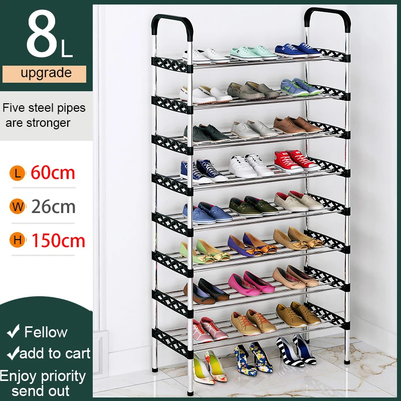Simple Shoe Rack Multi-layer Entryway Multifunctional Home Stand Holder Student Dorm Shoe Storage Space-saving Shoes Shelf