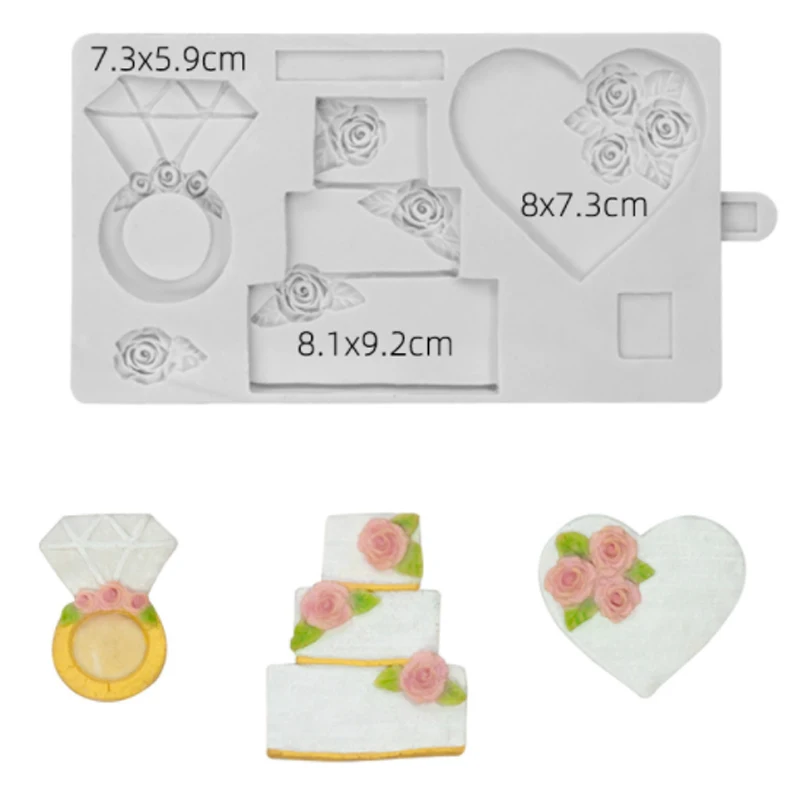 ZJ1026 Для свадебного печенья прессформы Fondant(сахарная) тортов украшения инструменты, силиконовые формы Sugarcrafts д шоколад оборудование для выпечки тортов Gumpaste Fimo игровое тесто - Цвет: ZJ1026