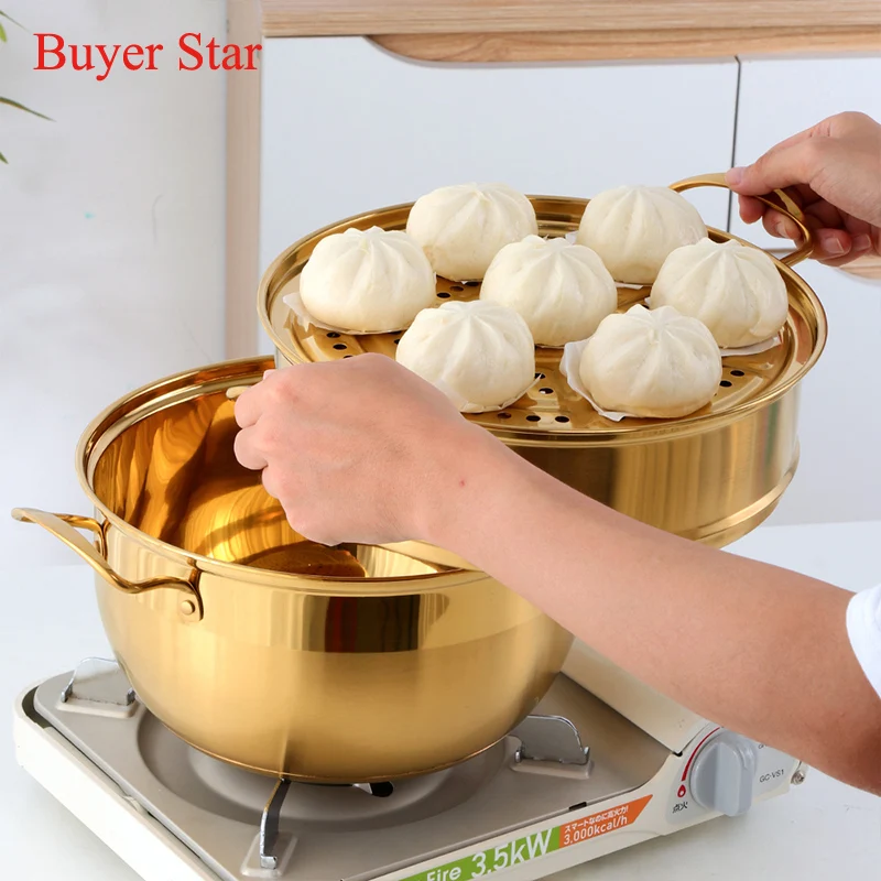 3-layers Stainless Steel Steamer Pot for Gas Stove Induction Cooker Household Steamed food Soup Cooking steaming cooker set double boiler