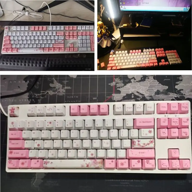 122 Keys OEM PBT Keycaps Full Set Mechanical Keyboard Keycaps PBT Dye-Sublimation Cherry Blossom Keycaps 122 Keys OEM PBT Keycaps Full Set Mechanical Keyboard Keycaps PBT Dye-Sublimation Cherry Blossom Keycaps
