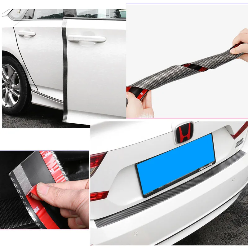 Pro 1 м углеродное волокно резиновая формовочная полоса Мягкая Черная накладка