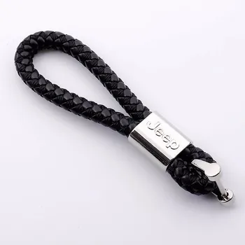 

Creative Horseshoe Button Vehicle Mark Key Chain Customization Of Small Gifts For Jeep Car Keychain Metal D-Button Braided Rope