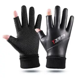 Winter Men's Gloves Waterproof Imitation Leather Non-slip Cycling Sports Touch Screen Velvet Warm Driving Riding Women Gloves