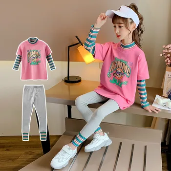 

Girls clothing sets Striped Long sleeve tshirts and Pants fashion suits 2020 Autumn girls boutique outfits Casual sets for girl