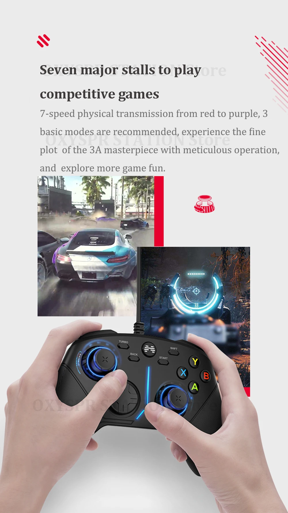 Original BETOP Asura 3 Competitiv Gamepad USB Wired Joystick Enhanced Vibration For Steam For PS3 PC TV for STB for Tesla