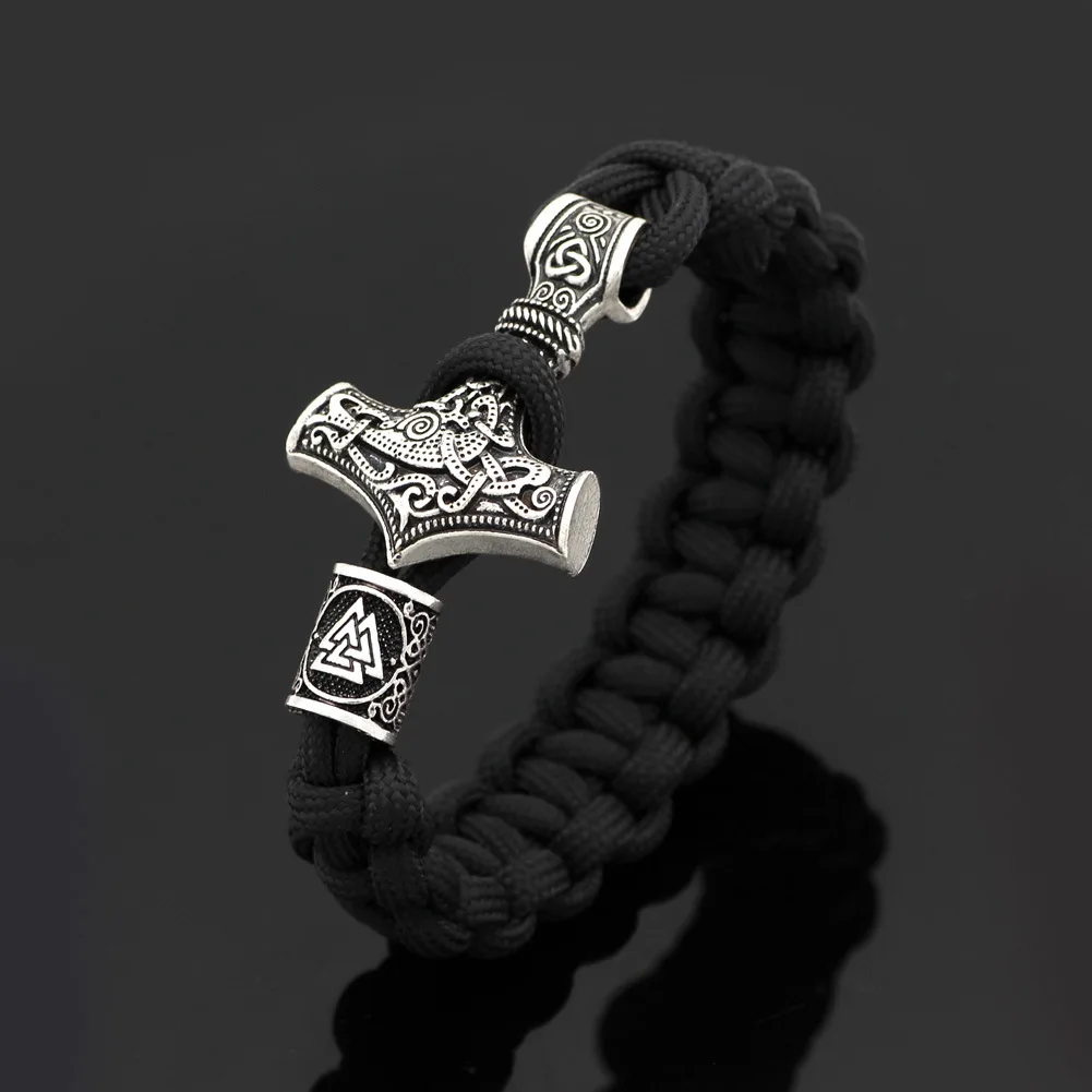 Купить 2021 Trendy Viking Hammer Pearl Lunavan Bracelet Retro Personality Domineering Men's Snap Button Jewelry Charm Bangle Bracelets  | Браслеты с шармами (4000090365465)