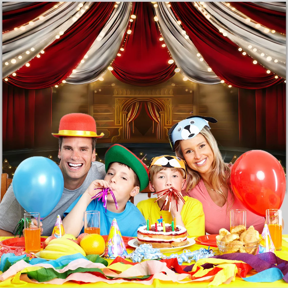 Photo Backdrop Circus Theme Party Newborn Baby Birthday Carnival Clown Play Show Children Portrait Photography