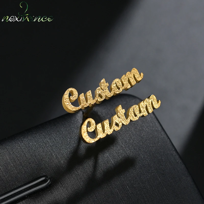 

Nextvance Customize Name Frosted Earring Personalized Letter Stud Women Youth Lover Quality Stainless Steel Anniversary Gift