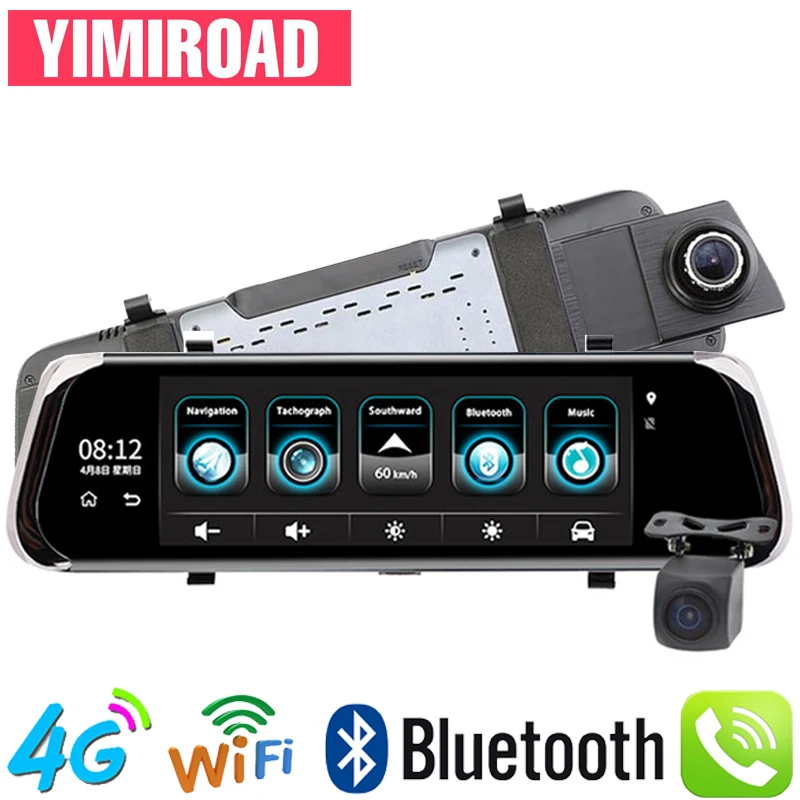 YIMIROAD H5 Rear View Mirror ADAS Car Dvr 4G Parking Monitor Reverse Camera GPS Navigator Full HD 1080P Dash Cam Video Recorder