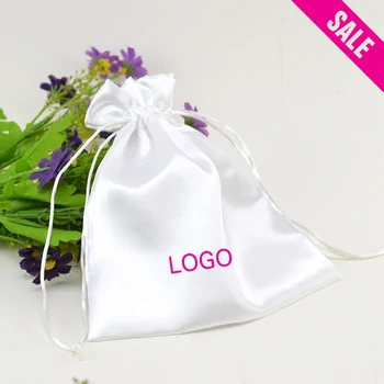 

50PCS Satin Drawstring Bag Jewelry Silk Pouches Gift/Travel/Watch/Packaging/Gift/Diamond Cloth Sachet Custom Logo Print