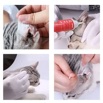 

1Bottle 60ML Pet Ear Cleaner Cat Dog Ear Mites Infection Treatment Grooming Kit M0XD