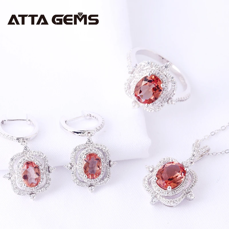 Diaspore Sterling Silver Jewelry Set Oval Cut Created Diaspore Sultanite Romantic Set for Women Wedding Engagement Occasion