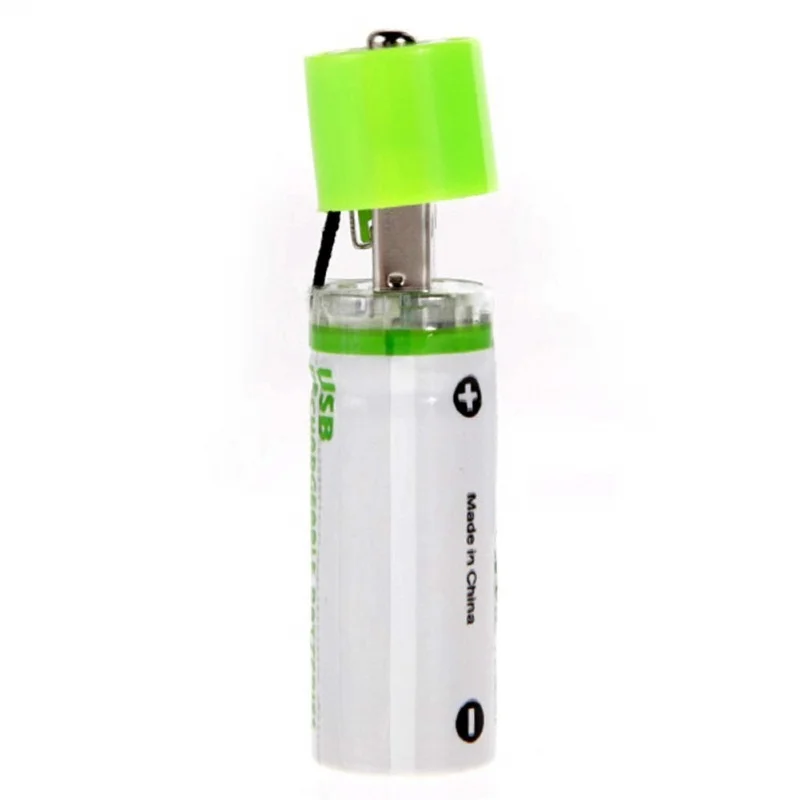 2 шт USB батарея AA 1,2 V 1450mAh Ni-MH батареи USB аккумуляторная батарея(зеленый