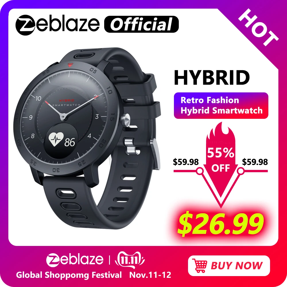 Preise NEUE Zeblaze Hybrid Smartwatch Herz Rate Blutdruck Monitor Smart Uhr Übung Tracking Schlaf Tracking Smart Benachrichtigungen