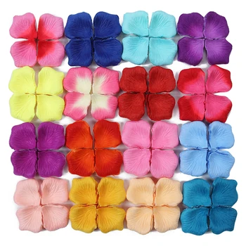 

100Pcs Silk Fabric Rose Petals Wedding Decoration Artificial Romantic Rose Flower Colourful Festive Party Wedding Accessories