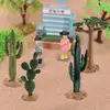 Simulated 3D Mini Cactus Ornament DIY Craft PVC Exquisite Miniature Cactus Decor Children's Educational Ornaments for Desk 1