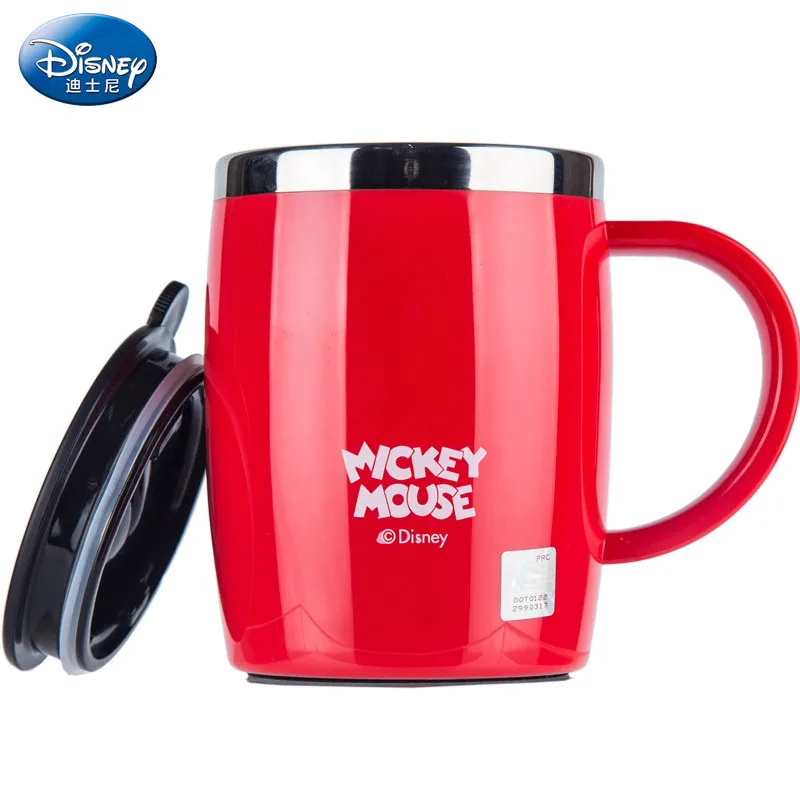 400 мл disney Микки и Минни Маус мультфильм стакана воды с ручка для крышки 316 Нержавеющая сталь Кофе кружка домашнего офиса молоко посуда для напитков подарки - Цвет: 4