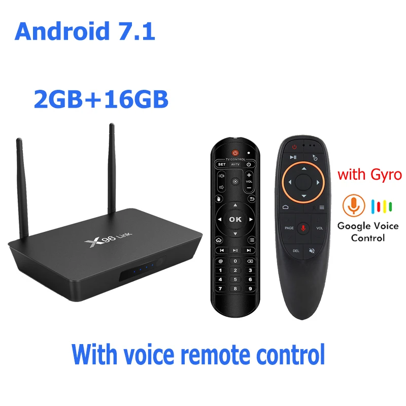 2G 16G G10S Смарт-ТВ приставка X96Link Android 7,1 Amlogic 2 Гб 16 Гб голосовой помощник 4K с функцией маршрутизатора sipolor SF16A18 X96 Link телеприставка - Цвет: 2G 16G G10S