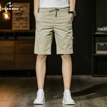

2020 Summer New Comfortable Cotton Elastic Elastic Waist Men's Straight Slim Fashion Shorts Youth Home Pure Color Thin Shorts
