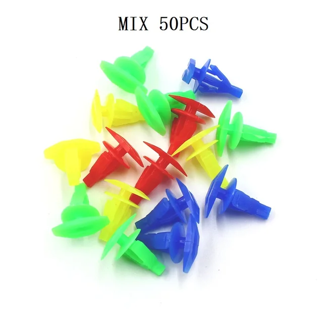50 Pcs Mix Car Fixed Screw Square Round head Nut Screw Fixed Grommet Clip Plastic Snap In Fastener A12 Mix 50PCS