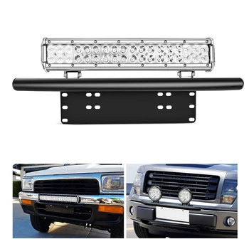 

Black Led Light Bar Mounting & Front License Plate Frame Bracket Holder for Off-Road Lights Led Work Lamps Lighting Bars