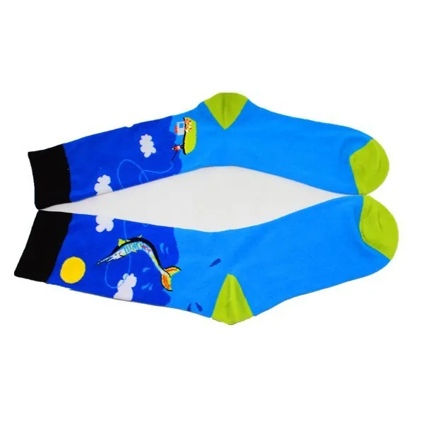 PEONFLY/1 пара мужских носков чесаные хлопковые носки с рисунками животных, птиц, акул, зебры, кукурузы, арбуза, морской еды, геометрические Новые забавные носки