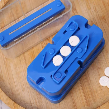 

Portable Pill Cutter Splitter Divides Convenient Medicine Storage Tablet Pill Cases Box Organizer Tablet Container Cutting Pill