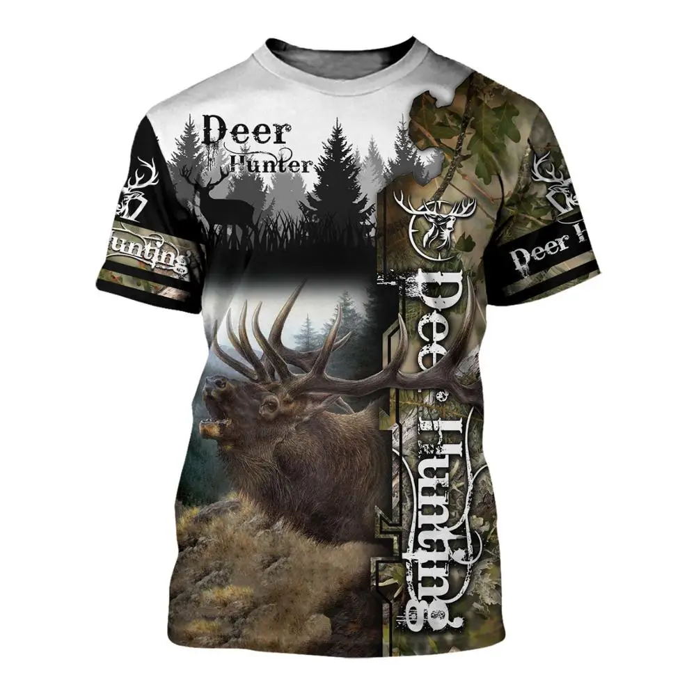 

Hunting Deer Camo 3D Printed Animal Men for women t shirt Harajuku summer shirt Unisex Casual T-shirt top size XS-7XL