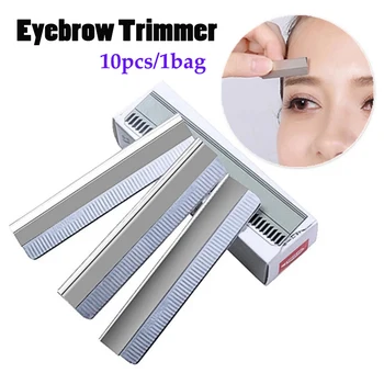 

2020 Brand New 10Pcs/set Eyebrow Razor Trimmer Blade Facial Knife Blade Hair Removers Shaper Tool Brow Professional Make Up Tool