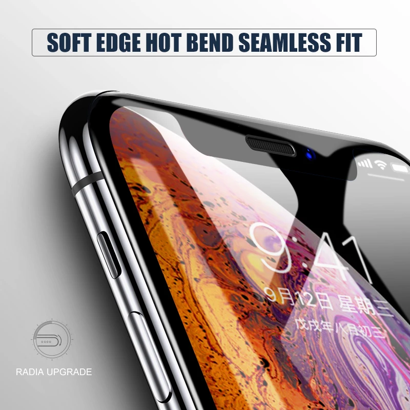 30D закругленные края защитное стекло на iPhone 7 8 6 6S Plus закаленное стекло полное покрытие для X XR XS Max Защитная пленка для экрана