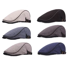 New Cotton And Linen Hemp Beret Men Gorras Planas Cap Boinas Masculinas Flat Caps Men's Hats