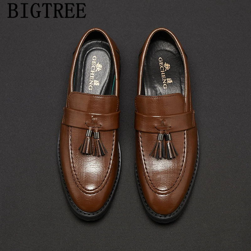 Gland Chaussures Hommes Formel Elegant Hommes Chaussures Classique Robe Marron Mocassins Hommes Chaussures Habillees Robe De Soiree Sepatu Sans Lacet Pria Zapatos Aliexpress