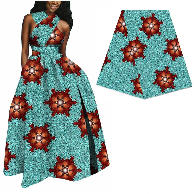 Хлопок Анкара африканская печатная ткань Гарантированная настоящий голландский воск африканская ткань высокого качества швейный материал для вечернего платья 6 ярдов