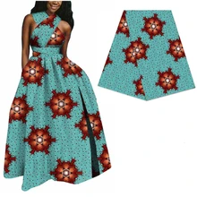 Хлопок Анкара африканская печатная ткань Гарантированная настоящий голландский воск африканская ткань высокого качества швейный материал для вечернего платья 6 ярдов