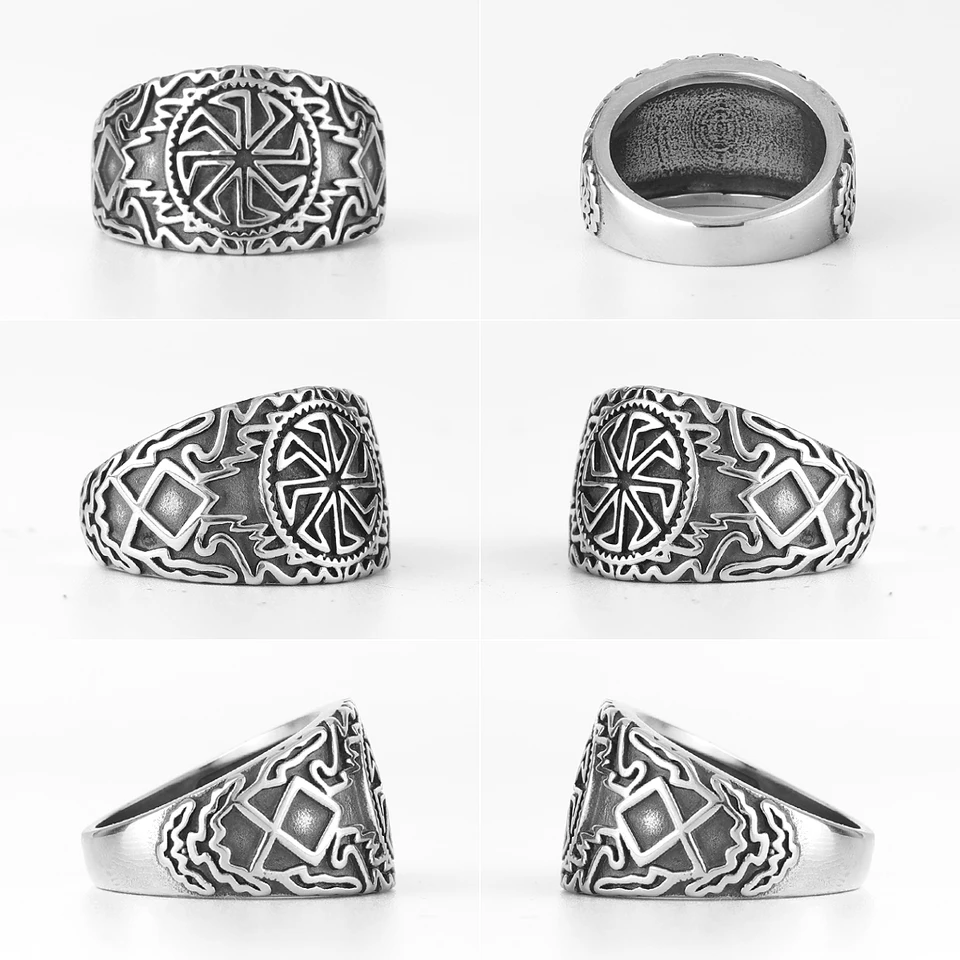 Anello di lupo per gli uomini, amuleto totem vichingo norreno, testa ululante retrò, regalo di gioielli animali punk (17