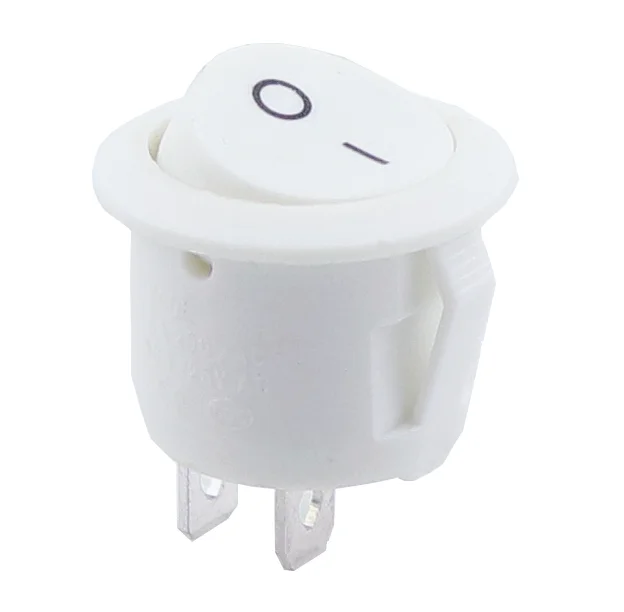 on-off 2pin white 1 шт. красный черный белый Вкл/Выкл круглый Кулисный тумблер 6A/250VAC 10A 125VAC Пластиковый Кнопочный Переключатель 2PIN - Цвет: on-off 2pin white