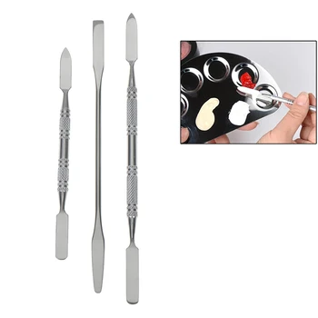 

1pcs Stainless Steel Makeup Tool Mixing Spatula Manicure Dental Rod Nail Spatula Make Up Stick