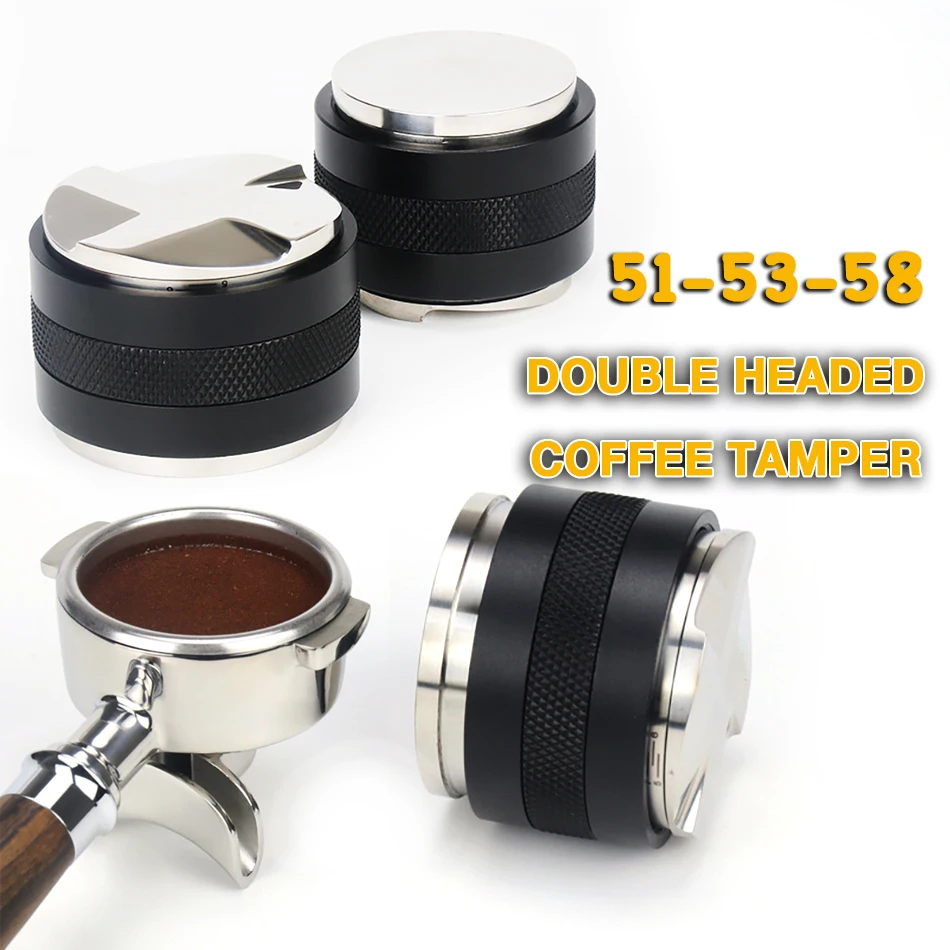 

51/53/58MM Coffee Tamper Four Angled Slopes Double headed Coffee Powder Hammer Espresso Maker Cafe Barista Tools Accessories