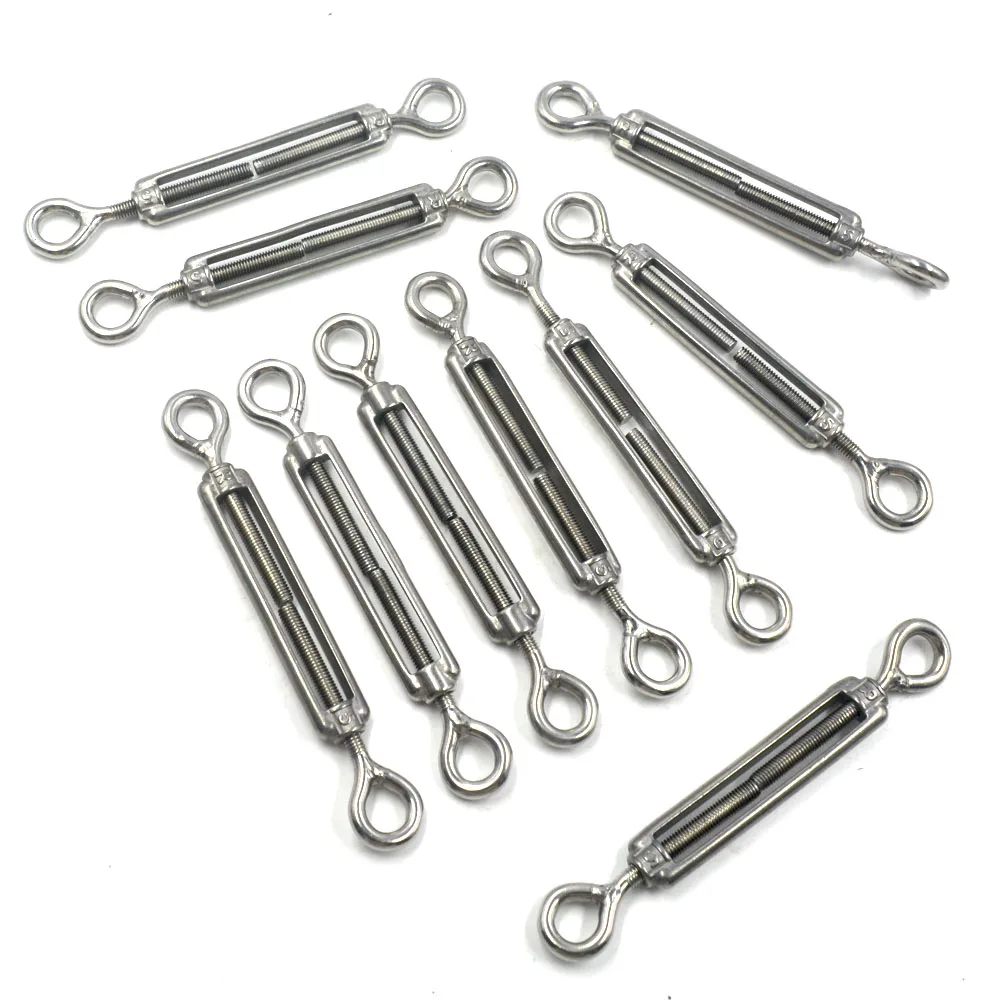 M5 Silver Eye to Eye M5 Turnbuckles Adjustable Wire Rope Tensioners 5/10/20 Pcs 