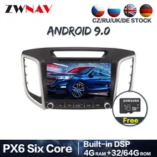 PX6 4+ 64G Android 9,0 автомобильный dvd gps мультимедийный плеер для hyundai creta ix25 автомобильный dvd Навигатор Радио Видео Аудио плеер головное устройство