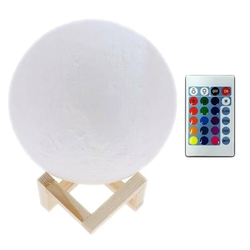 

8cm 3D Printed Moonlight LED Night Light Creative Press Switch Moonlight