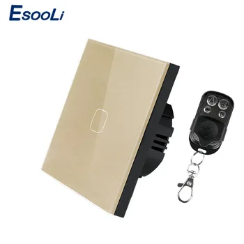 

EU/UK Standard Touch Switch 1 Gang 1 Way,Wall Light Touch Screen Switch,Crystal Glass Switch Panel, Wireless Remote Control
