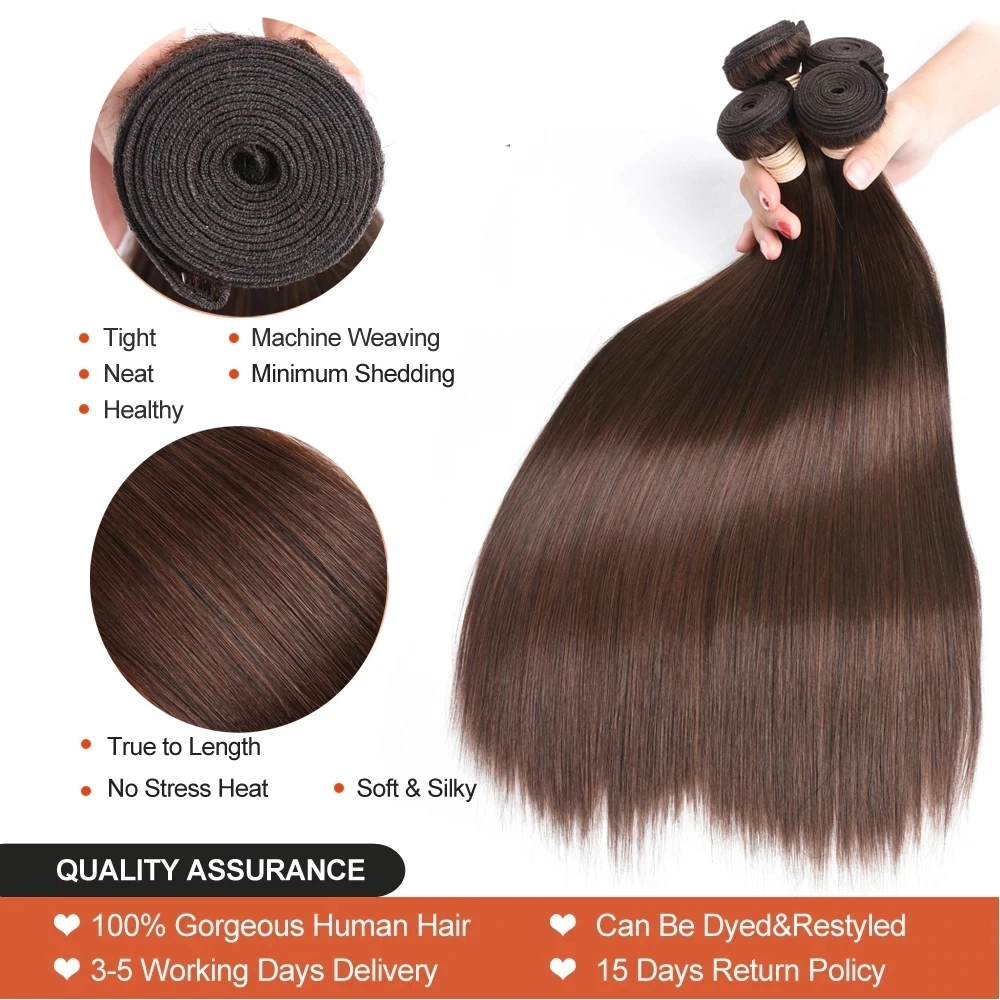 #4 Brazilian Body Wave Bundles With 4x4 Lace Closure Remy Human Hair Extensions Straight Bundles With Lace human hair extensions,human hair bundles