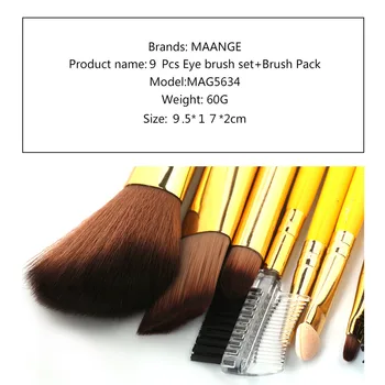 

9PC Make Up Wood brush Wool Fiber eyeshadow eyebrow eyeliner soft Cosmetic Brushes Eye Shadow pinceis de maquiagem Jz0309