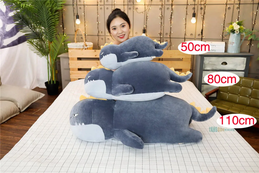 50-110 см плюшевая игрушка «Акула» подушка в виде пингвина морской океан животных уплотнения куклы ребенок сон партнер диван спинка детская игрушка подарок на день рождения