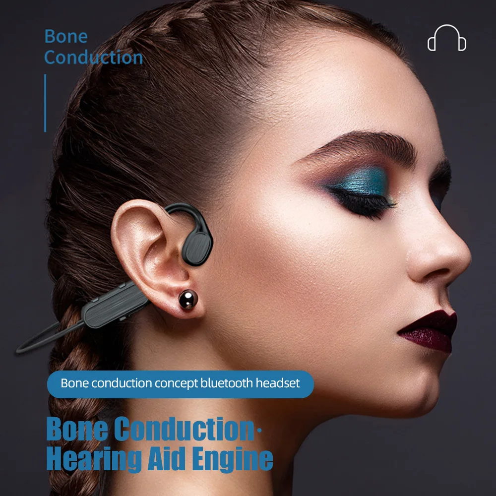  ACCEZZ Newest Bone Conduction Headphones Bluetooth 5 0 Wireless Headset Sweatproof Waterproof Sports Outdoor Earphones With Mic