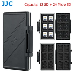 JJC – porte cartes SD à 36 fentes, étui de rangement pour 24 cartes MSD Micro SD TF + 12 cartes SD SDHC SDXC 
