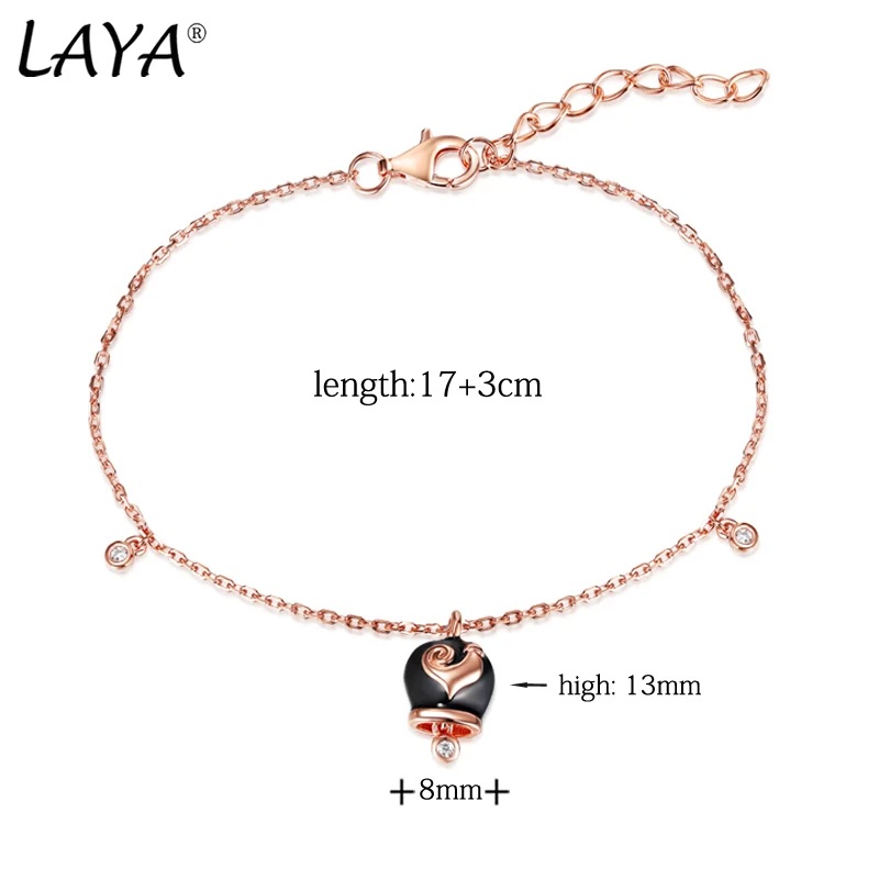 Laya Silver Bracelet For Women Pure 925 Sterling Silver Shiny White Cubic Zirconia Fine Jewelry Handmade Enamel 2021 Trend 5