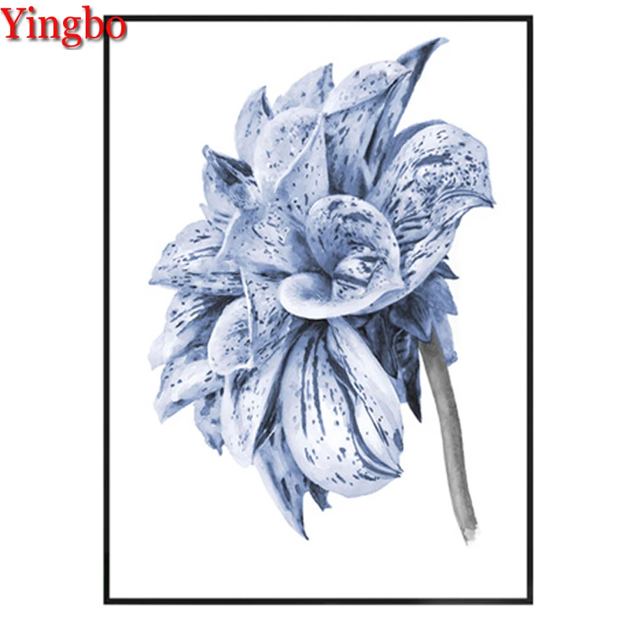 

Diy 5D Square Round Diamond Painting Blue Flower Cross Stitch Full Drill Diamond Embroidery Rhinestone Diamond Mosaic Sale